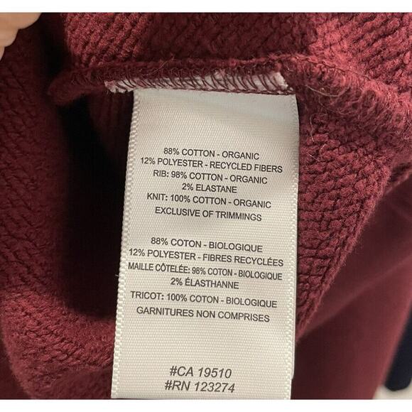 Lole Men’s Burgundy Sweatshirt Size Large Pullover Sweater Ribbed Trim - Picture 6 of 7